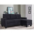 thumbnail image 2 of Titanic Furniture Ziva Black Fabric 3-Seater Sofa/Chaise w/ Fluffy Back Pillows, 2 of 4