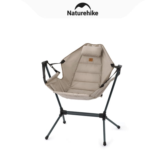 Naturehike，Camping Chair, Outdoor Folding Rocking Chair, Lounge Camp Chair, Adjustable Tilt，Padded Headrest，High-strength carbon steel bracket