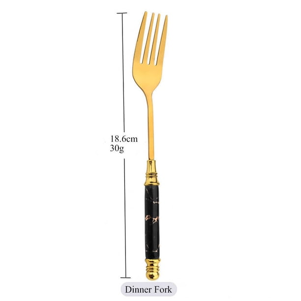 Drmfiy-Juego de vajilla de Oro Verde de 1 piezas, cuchillo con mango de cerámica de imitación, tenedor, cuchara de café, vajilla de acero inoxidable, juego de cubiertos Fivean unisex
