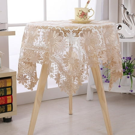 

SUNFEX Rustic Polyester Lace Table Runner Wedding Banquet Party Home Decor 60X60Cm