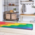 thumbnail image 4 of SKYSONIC 2X6 Feet Unique Pride Rainbow Ripple Runner Rug with Rubber Backing, Non Slip Entryway Rug Runner Washable Soft Area Rug Carpet for Hallway Bedroom Kitchen Decor, 4 of 6