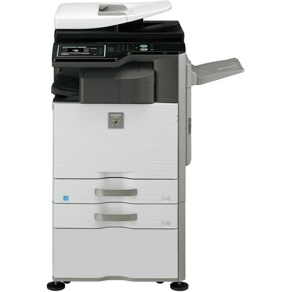 Restored Sharp MX-3115N Color Laser Multifunction Copier – 31ppm, Copy, Print, Scan, Duplex, Network, A3/11x17, 2 Trays, Cabinet (Refurbished)