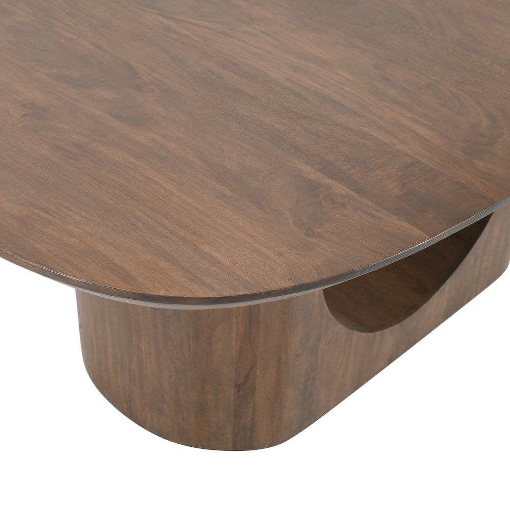 Jofran Luna 70" Modern Architectural Pedestal Curved Dining Table