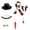 Black, variant on RXIRUCGD 13Pcs Snowman Decorating Kit Snowman Making Sets Christmas Snowman Dress Up Set Includes Hat Scarf Arms Eyes Mouth Wooden Nose Pipe for Winter Christmas Outdoor Fun Party Decoration