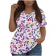 thumbnail image 1 of Mujeres Tops Casual Manga Corta V-Cuello Botón Decoración Plisado Blusa para Más Tamaño L-5xl, 1 of 3