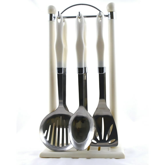 Nature Home Decor  Rainbow Elite White Stainless Steel Hanging Cooking Tools Set (7 Pieces)
