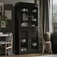 thumbnail image 4 of Palace Imports 100% Solid Wood Kitchen Pantry Storage Cabinet with Glass Doors, Adjustable Shelves and 2-Drawers, Black, 4 of 5