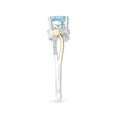 thumbnail image 6 of ANGARA Natural Aquamarine and Diamond Twisted Vine Engagement Ring in 14K White & Yellow Gold for Women (Size-6mm) | March Birthstone, Anniversary, Jewelry Gift for Women | Natural Aquamarine Ring, 6 of 9