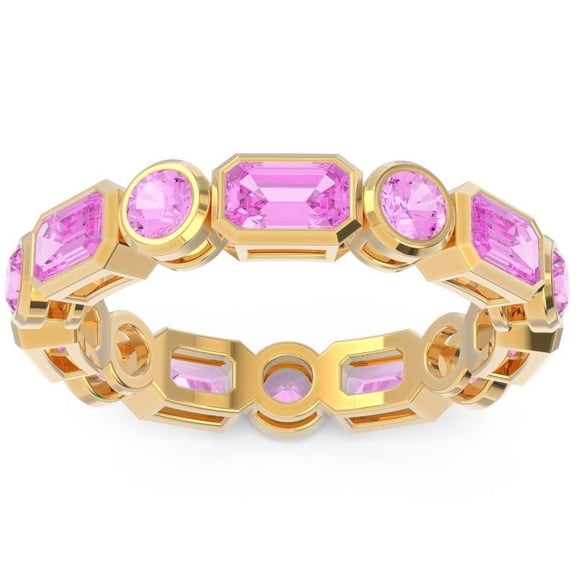 5.00 Carat Emerald Cut Pink Sapphire Gemstone Lovely Engagement Eternity Band for Women Solid 14K Yellow Gold Size 7 by Diamond-Capitals