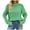 Green, variant on IROINNID Pullover Sweater for Women Solid Color Loose Long Sleeve Round-Neck Sweater Trendy Lightweight Top,Hot Pink