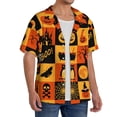 thumbnail image 4 of Disketp Men's Hawaiian Halloween Banner Symbols Print Shirts Button Down Holiday Beach Shirts-4X-Large, 4 of 7