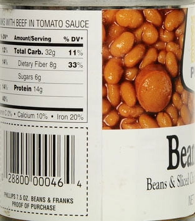 Phillips Beans & Chicken Franks with Beef and Tomato Sauce, 7.5 oz Can