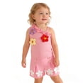 thumbnail image 6 of qelini Sleeveless Top and Shorts Set Girls 0-3Years 3D Floral Ribbed Knit Summer 2 Piece Outfit Summer Sets, 6 of 8