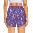 thumbnail image 3 of Picia Lavender Flowers Pattern Women's 2 in 1 Athletic Running Shorts High Waisted Workout Casual Gym Sweat Shorts with Comfy Liner Zipper Pockets-Medium, 3 of 9
