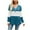 Blue, variant on CQONEPT Womens Fall Winter Sweaters V Neck Henley Long Sleeve Pullover Color Block Lounge Button Tunic Tops Sky Blue S