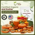 thumbnail image 5 of Organic Way Lemon Balm Leaf Cut & Sifted – Herbal Tea | Organic, Kosher & USDA Certified | Vegan | Non-GMO & Gluten-Free | Raw (4 OZ Pack), 5 of 8