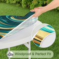 thumbnail image 5 of Teal and Gold Marble Swirls Pattern Round Fitted Tablecloth with Elastic Edge,Dining Table Cover Waterproof,Outdoor Round Tablecloth for Camping,Dining,Indoor and Outdoor, 5 of 7