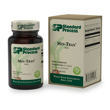 Balanced Calcium - Standard Process - Min-Tran - Emotional Balance Supplement, Supports Healthy Nervous System and Stress Response, Provides Calcium, Iodine, and Magnesium, Gluten Free and Vegetarian - 330 Tablets
