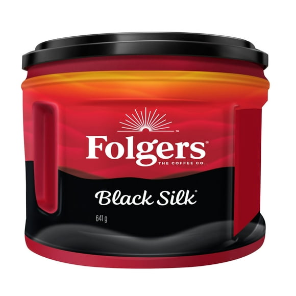Folgers Black Silk Dark Roast Ground Coffee 641 g, 641g