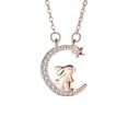thumbnail image 3 of RKSTN Necklaces For Women Rabbit-Shape Stars Moon Necklace Cubic-Zirconia Necklace Gift For Women Gril Wonderful Gift Name Necklace Personalized Jewelry For Women, 3 of 3
