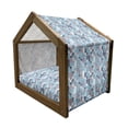 thumbnail image 2 of Abstract Pet House, Grunge Retro Pattern with Circles Large Dots Rounds Art, Outdoor & Indoor Portable Dog Kennel with Pillow and Cover, 5 Sizes, Pale and Sky Blue Mauve, by Ambesonne, 2 of 5