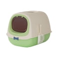 thumbnail image 3 of Caja de arena para gatos con capucha, caja de arena para gatos cerrada y cubierta, inodoro, para gatos domésticos, orinal grande extraíble para gatos, verde, 3 of 8