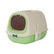 thumbnail image 3 of Caja de arena para gatos con capucha, bandeja para arena para gatos, desmontable, con pala para arena para gatos, gato verde, 3 of 9
