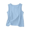thumbnail image 2 of Vornjynx Kids Girls Outfit Sets Crew Neck Tank Tops and Loose Pants Summer Trendy Holiday Clothes 2 Piece Light Blue Size 6, 2 of 10