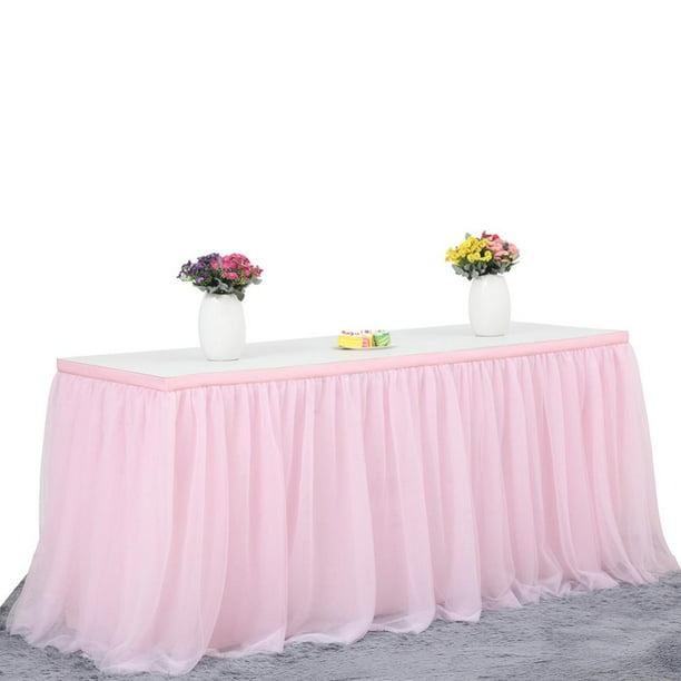 6ft Tulle Table Skirt For Rectangle Or Round Tables Tutu Baby Shower Girl Gender Reveal Wedding Birthday Party Cake Dessert Decorations Com 6ft Tulle Table Skirt For Rectangle Or, Round Table Decorations For Baby Shower