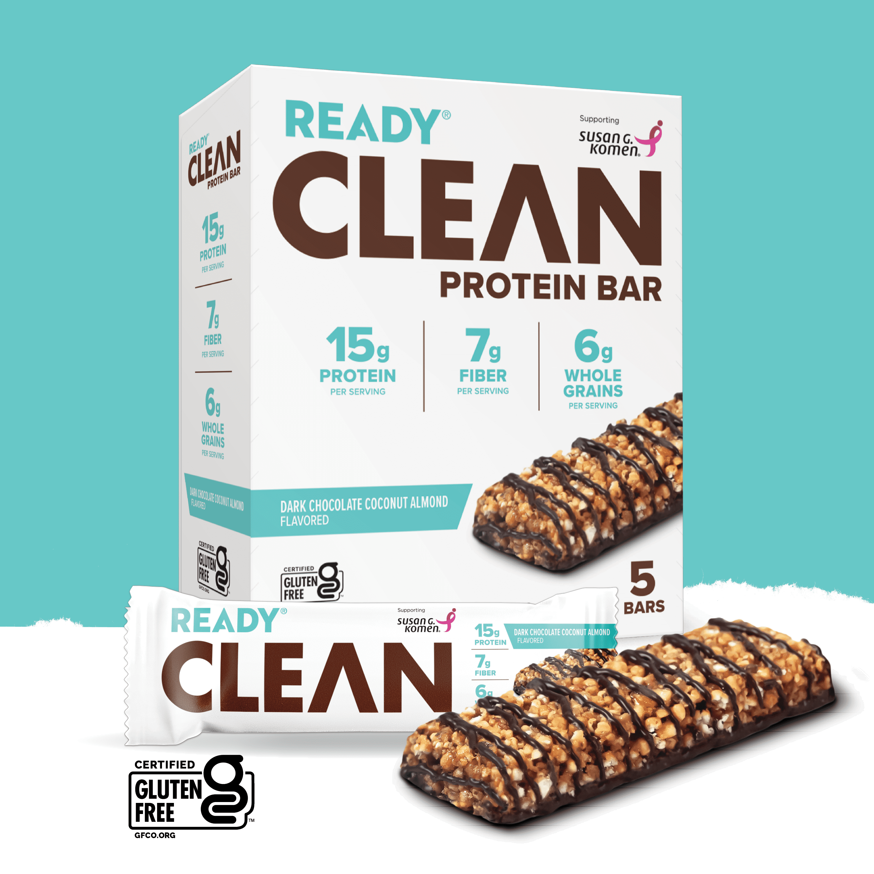 (6 pack) Ready Nutrition Dark Chocolate Coconut Almond Protein Bar Box