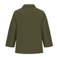 thumbnail image 5 of Endives Women's Cotton Linen Shirt Solid Color Long Sleeved Shirt Casual Daily Wear Comfortable Womens Blouse Summer Trendy S-5XL, 5 of 6