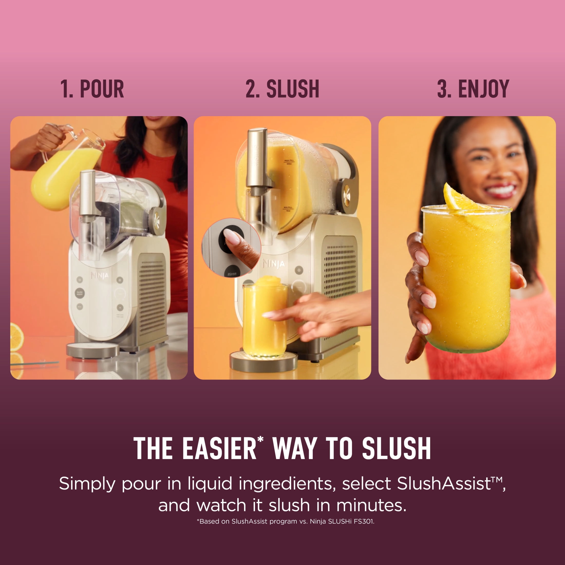 Ninja SLUSHi Smart Frozen Drink Maker, SlushAssist Technology, FS351BR Crema