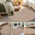 thumbnail image 5 of Round Rugs 6Ft, Beige Solid Color Round Area Rug Washable Indoor Throw Carpet, Aesthetics Contemporary Luxury Soft Non Slip Circle Rug for Office Cabinet Home Decor Aesthetic, 5 of 8