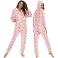 thumbnail image 1 of Mono de manga larga con estampado de corazón de amor para mujer, mono con capucha, ropa de dormir para adultos, ropa de dormir para invierno, 1 of 4