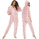 thumbnail image 1 of Mono de manga larga con estampado de corazón de amor para mujer, mono con capucha, ropa de dormir para adultos, ropa de dormir para invierno, 1 of 4