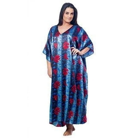 Up2date Fashion's Women's Caftan / Kaftan / Muumuu / Mumu, Water Lilies Print, Style Caf-46C3