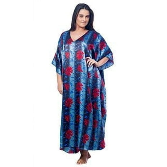 Up2date Fashion's Women's Caftan / Kaftan / Muumuu / Mumu, Water Lilies Print, Style Caf-46C3