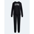 thumbnail image 4 of Joyspun Women's French Terry Long Sleeve Sleep Top and Joggers Lounge Set, 2-Piece, Sizes XS-3X, 4 of 4