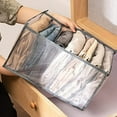 Apehuyuan 4 Pcs Drawer Organizers Washable 7 Grids Compartment Storage Box for Wardrobe Folded