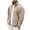 Khaki, variant on Mens Cable Knit Jackets Full Zip Stand Collar Jacket Ribbed Cuff Loose Fit Casual Knit Outerwear with Side Hand Pockets(Black/L)