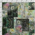 thumbnail image 3 of Soimoi Patchwork Printed, Poly Canvas Fabric, Decor Sewing Fabric by The Yard 56 Inch Wide,Decorative Fabric for Curtains Tote Bags, Dark Green & Yellow, 3 of 5