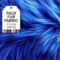 FabricLA Faux Fur Fabric by The Yard - Artificial Craft Fur - 18" X 60" Inch Wide - Fur Fabric for Craft Supply, DIY Furry Plush Projects, Sewing, Decoration, Upholstery, Royal Blue, Half Yard