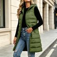 thumbnail image 6 of Yutgune Women's Long Hooded Puffer Vest Zip Up Sleeveless Quilted Jacket with Zipper Pockets, 6 of 8