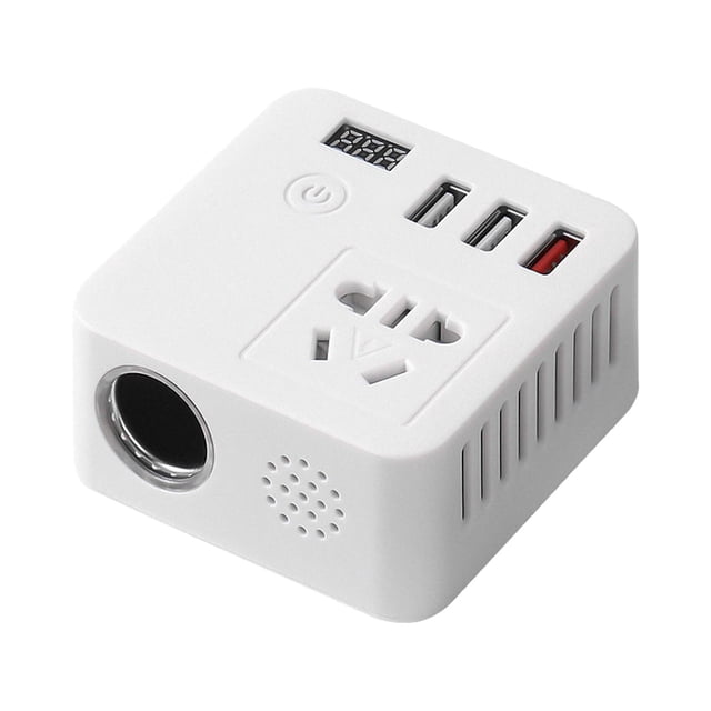 Inversor de Corriente Digital Compacto para Automóvil Sunnimix 150 Vatios 12 220 V Blanco
