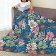 thumbnail image 6 of Fuzoiu Colorful Flowers Print Ultra-Soft Micro Fleece Blanket,All Seasons Flannel Throw, Lightweight Blanket for Bed, Sofa, Couch, Movie Night, Camping, and Travel-60"x50", 6 of 7