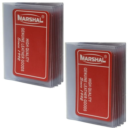 Marshal Wallet 12 Page Wallet Inserts for Pictures or Credit Cards, Clear Plastic, 2 Pack