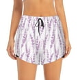 thumbnail image 2 of Goofa Lavender Flowers Printed Women 2 in 1 Running Shorts,Quick Dry Athletic Workout Shorts,High Waisted Athletic Shorts with Liner Pockets-X-Large, 2 of 9