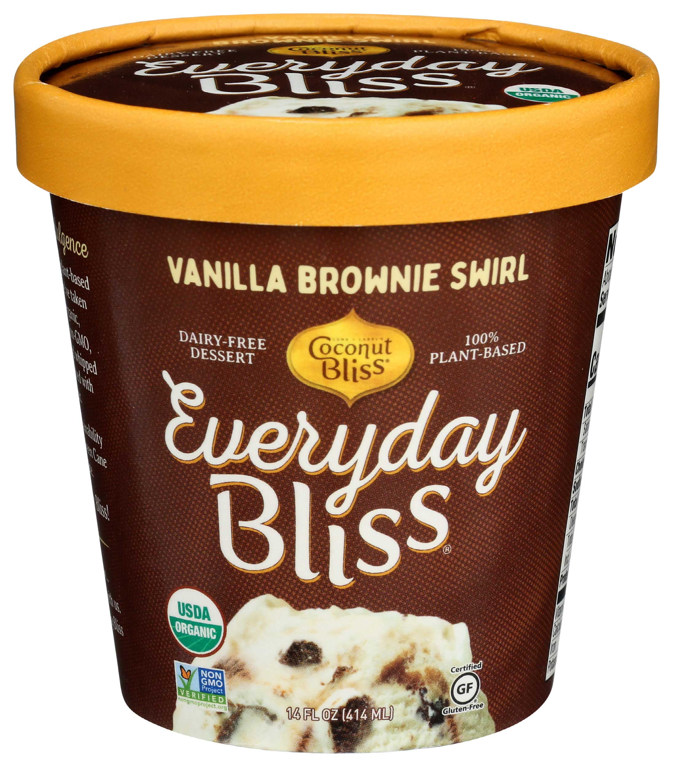 Coconut Bliss Everyday Bliss Organic Vanilla Brownie Swirl Ice Cream