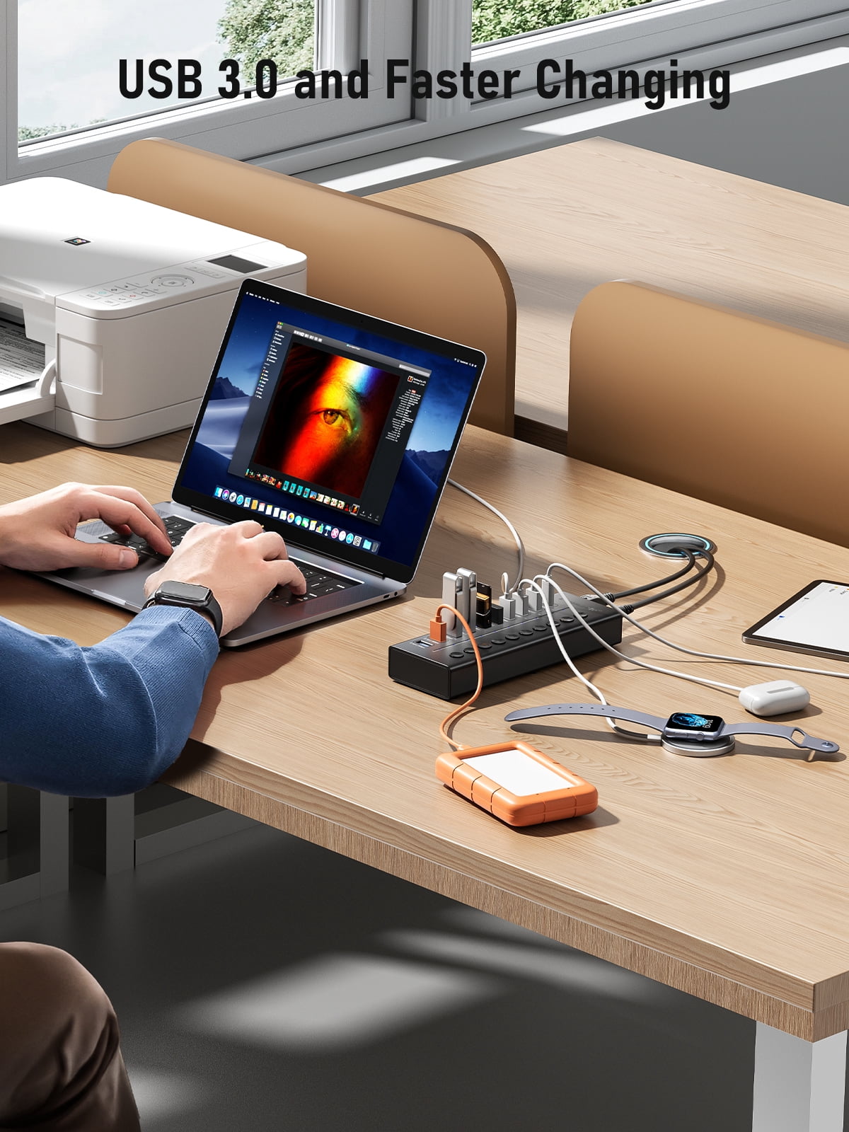 Clearance Sale!!! Lemorele 10 in 1 USB 3.0 Hub USB C Charging Ports 5Gbps Fast Charging for Windows MacOS