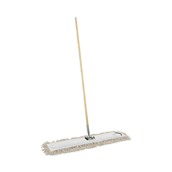 Boardwalk Cotton Dry Mopping Kit, 36 x 5 Natural Cotton Head, 60" Natural Wood Handle